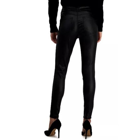 INC International Concepts Womens Mid-Rise Coated Skinny Jeans in Black 8/29 $70 - Picture 2 of 8